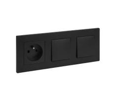 Legrand-Dvigubas vienpolinis jungiklis Nr. 1 ir buitinė rozetė 250V/16A NILOE STEP