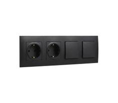 Legrand-dviguba SCHUKO kištukinė rozetė 250V/16A ir dvigubas vienpolinis jungiklis Nr. 1 NILOE