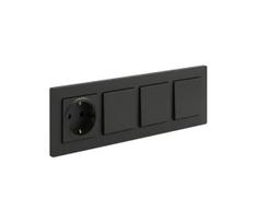 Legrand-trigubas vieno polio jungiklis Nr. 1 ir kištukinis lizdas domo SCHUKO 250V/16A NILOE STEP