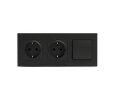 Legrand – dviguba SCHUKO rozetė 250V/16A ir vienpolinis jungiklis nr. 1 NILOE STEP
