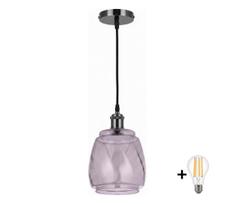 BRILAGI - LED liustra ant laido RETRO GLASS 1xE27/60W/230V skersm. 26 cm juoda/dūminė pilka