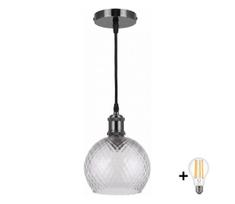 BRILAGI - LED Liustra ant laido RETRO GLASS 1xE27/60W/230V skers. 25cm juoda/dūminė pilka