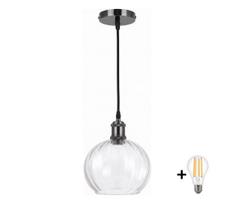 BRILAGI - LED Pakabinamas šviestuvas ant laido RETRO GLASS 1xE27/60W/230V skersmuo 25 cm juoda/skaidri
