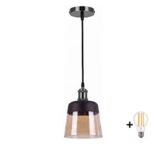 BRILAGI -LED Pakabinamas šviestuvas ant laido R GLASS 1xE27/60W/230V skersm. 15,5 cm juoda/dūminė smėlio spalva