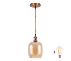 BRILAGI -LED Pakabinamas šviestuvas ant laido RETRO GLASS 1xE27/60W/230V Ø 14 cm auksinė/dūminė ruda