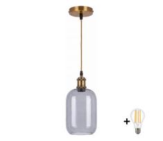 BRILAGI -LED Pakabinamas šviestuvas ant laido RETRO GLASS 1xE27/60W/230V Ø 14 cm auksinė/dūminė pilka