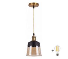 BRILAGI -LED Pakabinamas šviestuvas ant laido R GLASS 1xE27/60W/230V skersmuo 15,5 cm auksinė/dūminė smėlio spalva