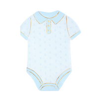 Mėlynos servetėlės „Baby Bodysuit“ lyties atskleidimo ir Baby Shower šventei (10 vnt.)