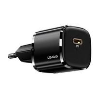 Adapteriai USAMS  Usams T34 US-CC118 Mini Tīkla lādētājs 20W 1x USB-C Plug (Type-C) PD3.0 Ātrs lādētājs iPhone 11 12 13 Melna