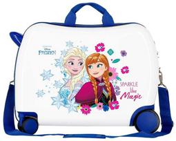 Joumma Bags Vaikiškas kelioninis lagaminas ant ratukų / DISNEY FROZEN Sparkle balansinis dviratis, 34L,