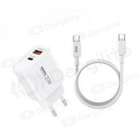 Telefono įkroviklis Remax RP-U120 20 W USB-C + USB-A su USB-C laidu 1 m baltas