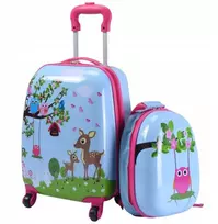 Costway BG51215 2 dalių vaikiškas bagažo rinkinys su rankiniu lagaminu