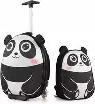 Goplus 2 dalių vaikiško lagamino ir kuprinės komplektas, Panda