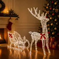 Elnių tempimo roges LOVIISA 2 vnt. 450 LED Šalta balta