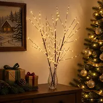 LED varinių šakų kalėdinė dekoracija 3 vnt. Ruda 62 cm Plienas