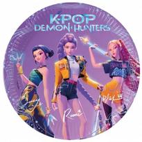 Vienkartinės popierinės lėkštutės „K-POP DEMON HUNTERS“, 23 cm, 8 vnt.