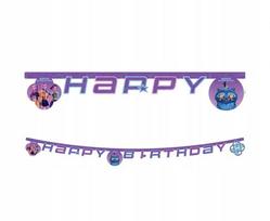 Popierinis gimtadienio baneris „HAPPY BIRTHDAY“ K-POP DEMON HUNTERS