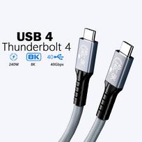 USB4 Cable 40Gbps 240W Thunderbolt 4 Type C Fast Charging Cable Thunderbolt3 USB C to C Data Transfer  Cable For eGPU 1m