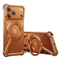 Prabangus aliuminio lydinio metalinis rėmelis Magsafe dėklui iPhone 17 16 15 14 13 12 Pro Max magnetinis belaidžio įkrovimo galinis telefono dangtelis For iPhone 15 Pro Max pilka