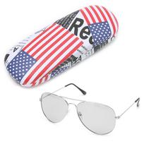 UV400 Color Changing Polarized Lens Glasses AntiUV Fashionable Unisex Eye Glasses(Silver Frame ) red