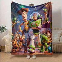 1 vnt., Žaislų istorijos personažų pledas, minkštas ir jaukus užtiesalas namų dekoravimui, sofos uždangalas, lauko naudojimui, kelionėms 130cmx150cm gray