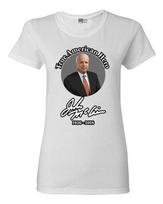 Ladies True American Hero John McCain Signature 1936-2018 DT T-Shirt Tee Unisex T-Shirt XL gray