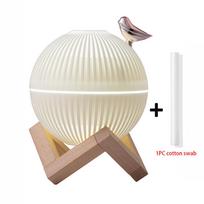 330ML Humidifier With Night Light USB Ultrasonic Cold Fog Air Humidifier With Wooden Bracket Base Tabletop Humidifier Duitable balta
