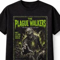 The Plague Walkers Zombie Apocalypse Vintage Horror VHS Unisex TShirt 4XL black