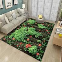 Pavasario ramunėlių gėlės žalias svetainės kilimas vidaus lauko kaimo sodybos dekoras didelio ploto kilimas stovyklavimui vaikiškas ropojimo kilimėlis 40cmX60cm gray