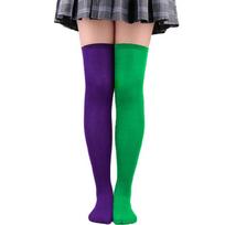 Christmas Thigh High Stocking Striped Over The Knee Different Color Stockings green