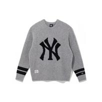 New Era X MLB bendradarbiavimas New York Yankees spalvų blokų laisvo kirpimo žemintų pečių apvalios kaklo megztinis Unisex megztinis Pilkas 13781164 XL gray