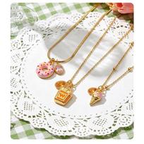 Stainless Steel Dopamine Zirconia Seashell Bird Necklace for Women white