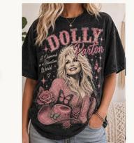 Dolly Parton marškinėliai, Dolly tribute marškinėliai, Cirkonio karvės mergaitės marškinėliai, Vintage country XL black