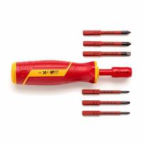 Quick-Change Insulated Screwdriver Set Multi-Tool VDE Screwdriver Bit Set  High Voltage Work red