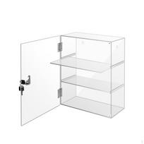 Acrylic Display Cabinet 3-Tier with Shelves Secure for Boutiques white