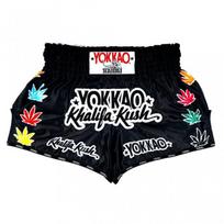 YOKKAO X Khalifa Kush Riboto leidimo Muay Thai šortai Bokso MMA Kickbokso Treniruočių Varžybų XXL juoda