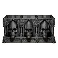 Skull Pen Holder Makeup Brush Holder 3D Printed Gothic Resin Bowl Planter Desktop Organizer Home Halloween Decor A2