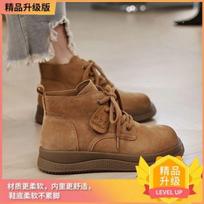 Popular retro Martin shoes new autumn women's lace-up matte platform casual short boots trend 39