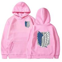 Attack on Titan Women's Hoodie Anime Hoodies Women Streetwear Pullover Harajuku Shingeki No Kyojin Hoodies Sweatshirt Clothes M pink