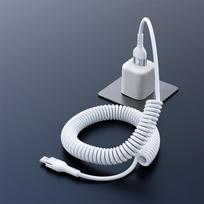 66W 5A USB Type-C Fast Charging Data Spring Telescopic Cord For Samsung S24 Xiaomi Huawei  Android Phone Car USB C Charging Line 1m balta