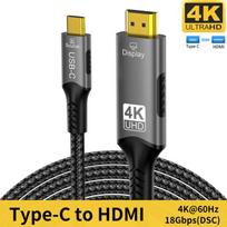 USB C į HDMI kabelis 8K@60Hz 4K@120Hz Type C į HDMI suderinamas HDTV kabelis televizoriaus konverteriui, MacBook Air, iPad, USB-C HDMI adapteris 1m