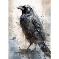 Gotikinio Kaukolės Varnos Siaubo Meno Plakatų Spaudiniai Baisios Varnos ir Pilnaties Drobės Tapyba Sienos Menas Svetainei Namų Dekoras 21cm×30cm NoFrame gray