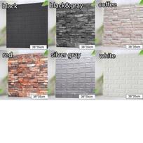 10/20 vnt. 3D plytų sienos lipdukas lipnus vandeniui atsparus putų plokštės tapetas vonios kambariui virtuvei 10 PCS juoda/pilka spalva