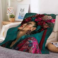 Animacinis F-Frida ART K-kahlo pledas Šiltas ir minkštas Tinka miegamajam Svetainei Sofa-lova Biurui Kelionėms Stovyklavimui 30x40in brown