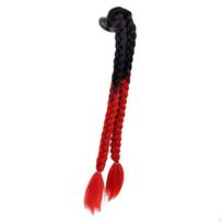 Braids Ponytail, Double Motocross Self Adhesive for Bicycle A-Black Red black