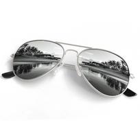 Men Retro Pilot Sunglasses Big Frame Oversized Metal Women Eyewear Male Trendy Driving Sun Glasses Reflective Lens Shades UV400 gray
