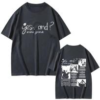 2026 Taip ir Ariana Grande Dainininkė Muzika Grafinis T-shirt Vyriški Moteriški Hip Hop Laisvalaikio T-shirt Unisex Mados Dydžio Didesnis Medvilniniai T-shirt L ruda