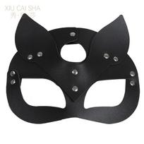 Shop Sex Toys Adult Toys Leather Headgear Leather Rabbit Mask Mask Eye Mask Flirting Toys juoda