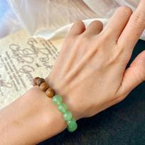 Vintage Natural Dongling Jade Barbie Sandalwood Bracelet Atmosphere Bracelet beige