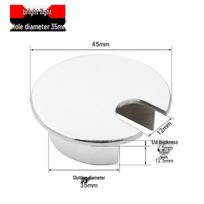 Alloy Cable Grommet: Round Desk Cable Management Cover - Available in 35/50/53/60/80mm Sizes Pearl Silver